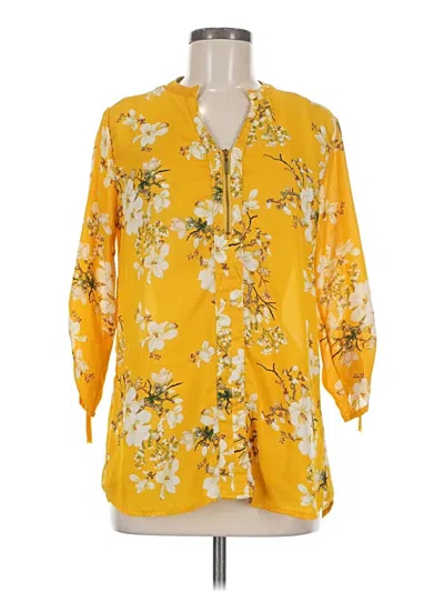 Pre-owned Rue21 3/4 Sleeve Blouse In Yellow