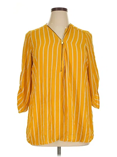 Pre-owned Rue21 3/4 Sleeve Blouse In Yellow