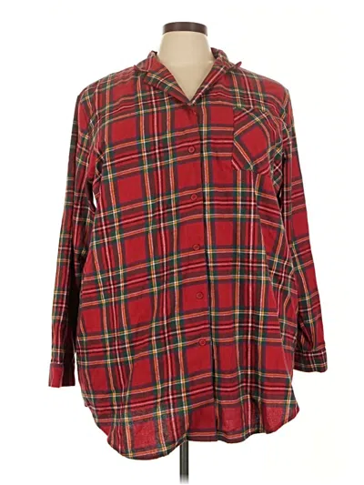 Pre-owned Rue21 3/4 Sleeve Button Down Shirt In Red