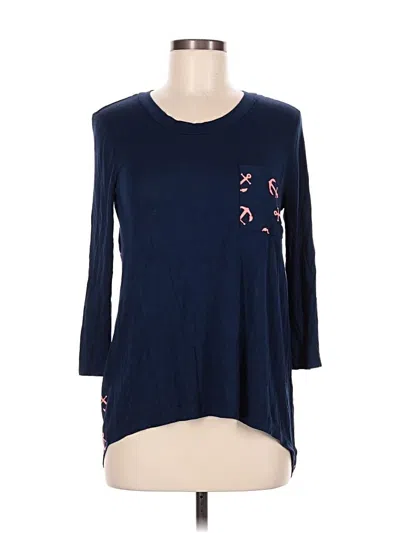 Pre-owned Rue21 3/4 Sleeve Top Blue Crew Neck Tops