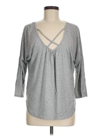 Pre-owned Rue21 3/4 Sleeve Top Gray Keyhole Neckline Tops