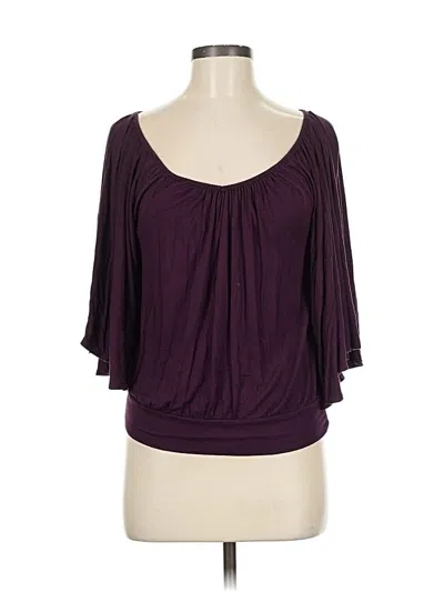 Pre-owned Rue21 3/4 Sleeve Top Purple Cold Shoulder Neckline Tops