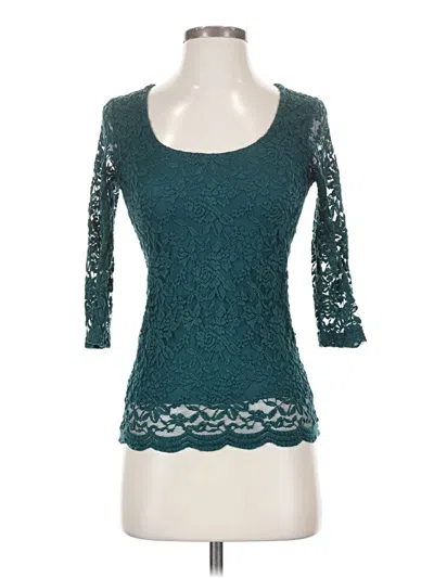 Pre-owned Rue21 3/4 Sleeve Top Teal Sweetheart Neckline Tops