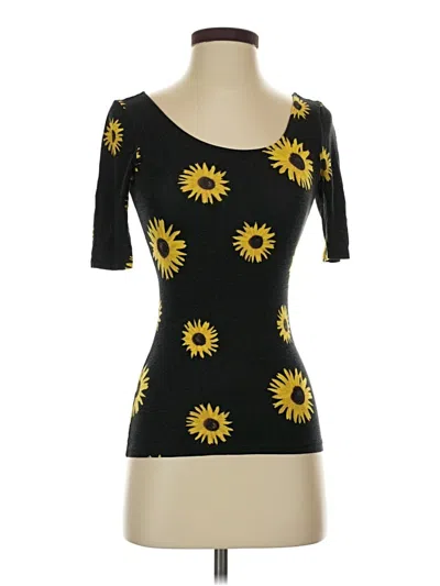 Pre-owned Rue21 3/4 Sleeve T-shirt In Black