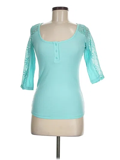 Pre-owned Rue21 3/4 Sleeve T-shirt In Blue