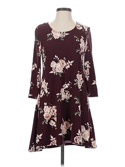 Pre-owned Rue21 Casual Dress In Burgundy