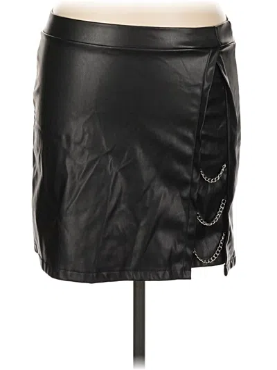 Pre-owned Rue21 Faux Leather Skirt In Black