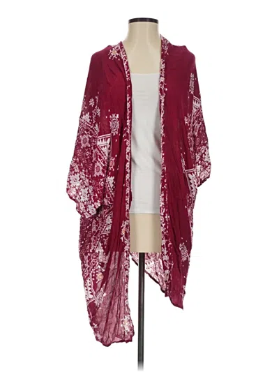 Pre-owned Rue21 Kimono In Burgundy
