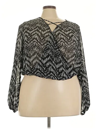 Pre-owned Rue21 Long Sleeve Blouse In Black