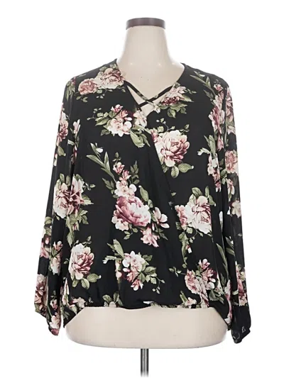Pre-owned Rue21 Long Sleeve Blouse In Black
