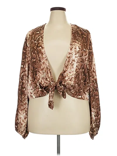 Rue21 Long Sleeve Blouse In Brown