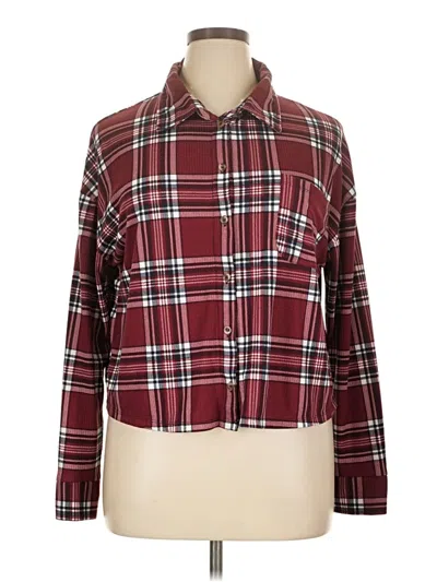 Pre-owned Rue21 Long Sleeve Blouse In Burgundy