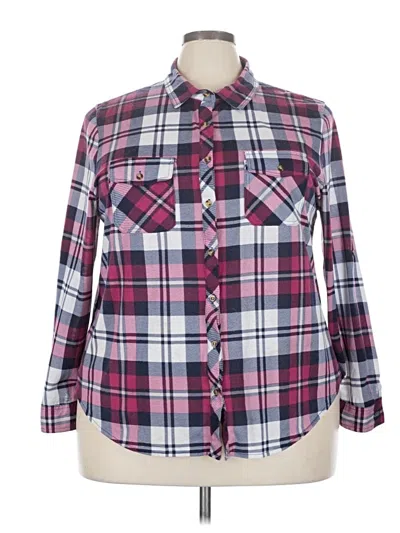 Pre-owned Rue21 Long Sleeve Blouse In Burgundy
