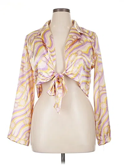 Pre-owned Rue21 Long Sleeve Blouse In Gold
