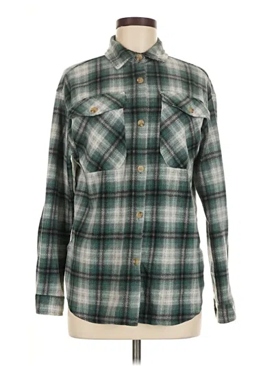 Pre-owned Rue21 Long Sleeve Blouse In Green