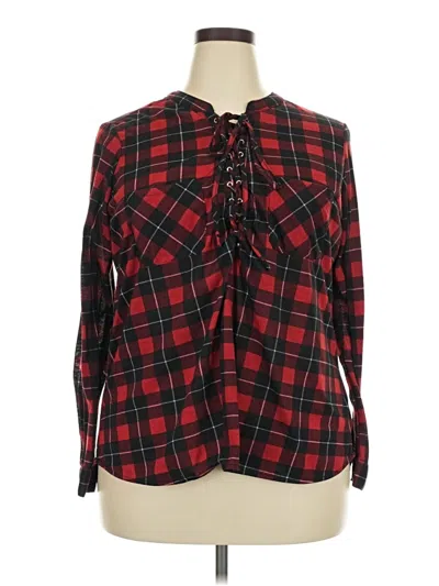 Pre-owned Rue21 Long Sleeve Blouse In Red