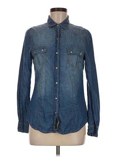Pre-owned Rue21 Long Sleeve Button Down Shirt In Blue