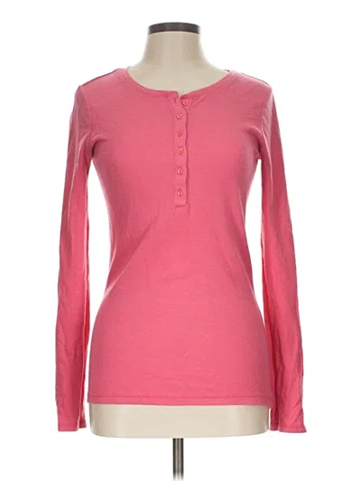Pre-owned Rue21 Long Sleeve Henley Shirt In Pink