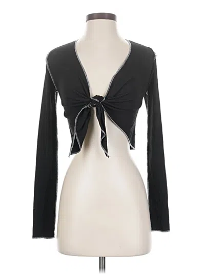 Pre-owned Rue21 Long Sleeve Top Black Plunge Neckline Tops
