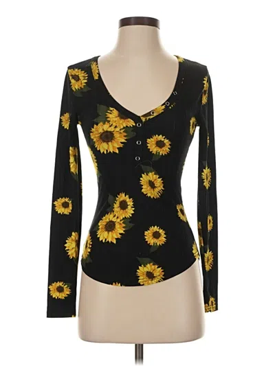 Pre-owned Rue21 Long Sleeve Top Black Sweetheart Neckline Tops