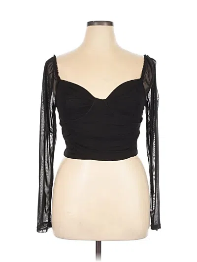 Pre-owned Rue21 Long Sleeve Top Black Sweetheart Neckline Tops