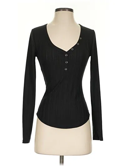 Pre-owned Rue21 Long Sleeve Top Black Sweetheart Neckline Tops