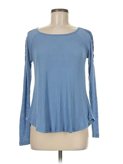 Pre-owned Rue21 Long Sleeve Top Blue Boatneck Tops