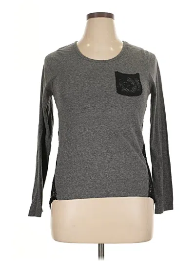 Pre-owned Rue21 Long Sleeve Top Gray Crew Neck Tops