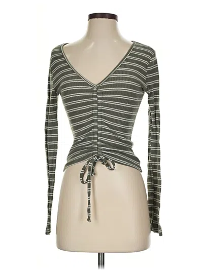 Pre-owned Rue21 Long Sleeve Top Gray Sweetheart Neckline Tops