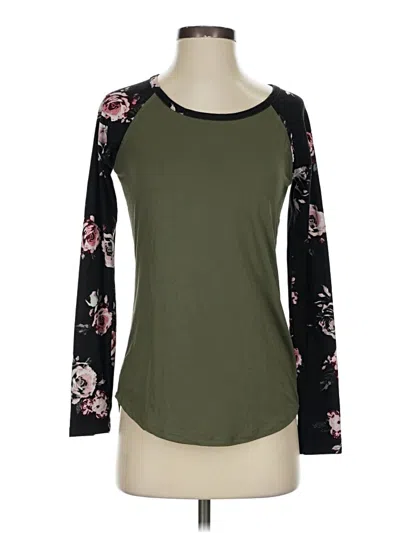 Pre-owned Rue21 Long Sleeve Top Green Scoop Neck Tops