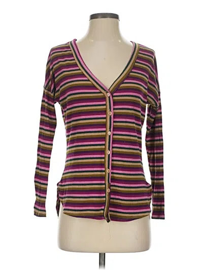 Pre-owned Rue21 Long Sleeve Top Purple Plunge Neckline Tops