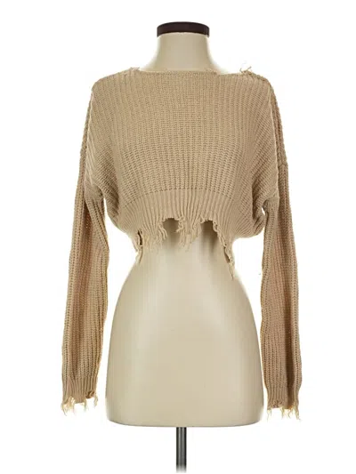 Pre-owned Rue21 Long Sleeve Top Tan Keyhole Neckline Tops