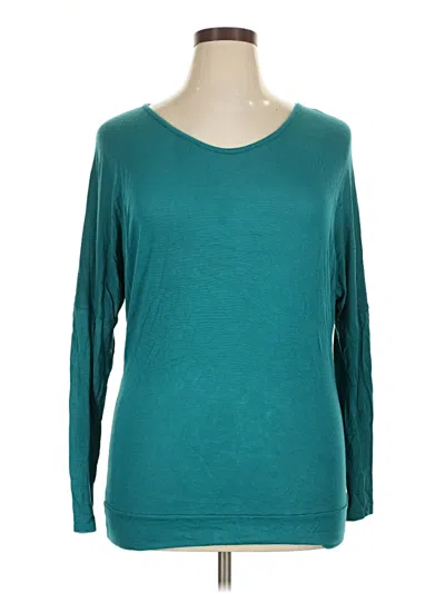 Pre-owned Rue21 Long Sleeve Top Teal Scoop Neck Tops In Blue