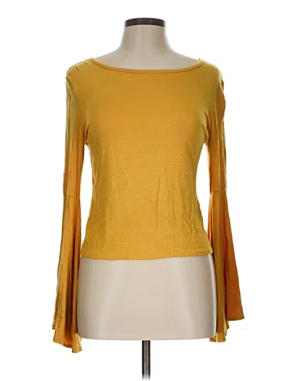 Pre-owned Rue21 Long Sleeve Top Yellow Boatneck Tops