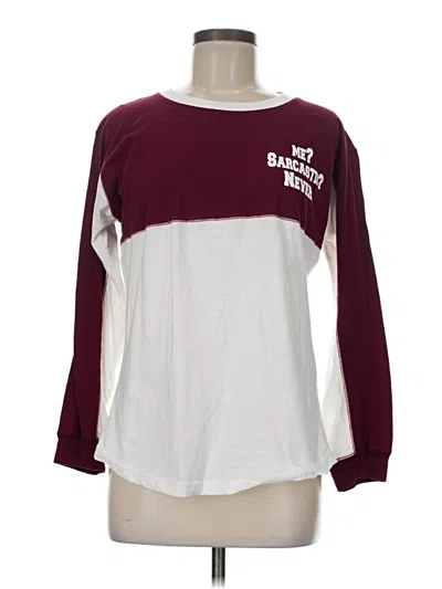 Pre-owned Rue21 Long Sleeve T-shirt In Burgundy