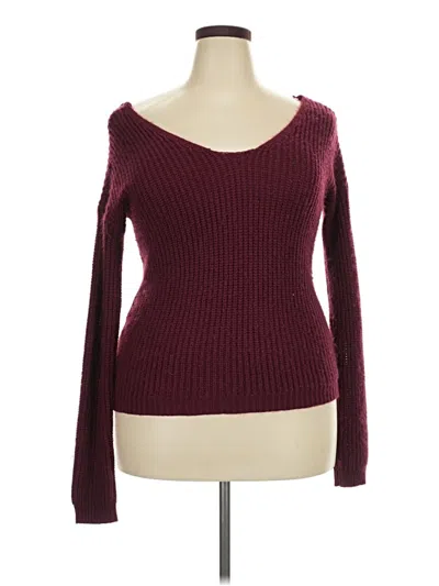 Pre-owned Rue21 Pullover Sweater In Burgundy