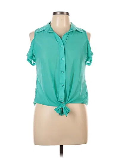 Pre-owned Rue21 Short Sleeve Blouse In Blue
