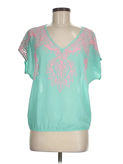 Pre-owned Rue21 Short Sleeve Blouse In Blue