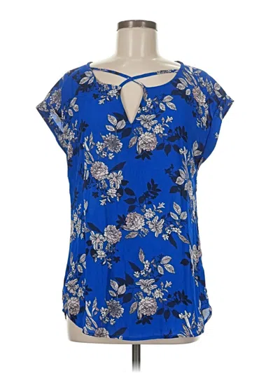 Pre-owned Rue21 Short Sleeve Blouse In Blue