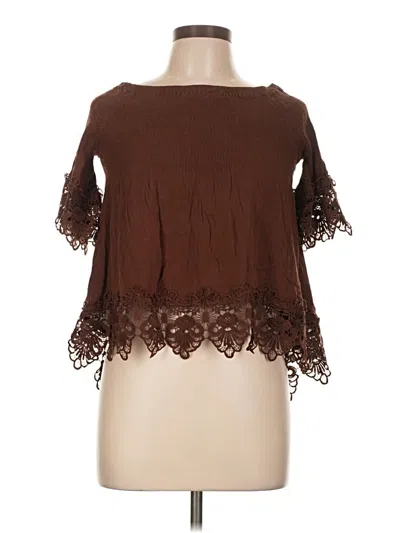 Pre-owned Rue21 Short Sleeve Blouse In Brown