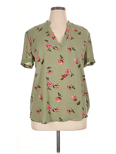 Pre-owned Rue21 Short Sleeve Blouse In Green