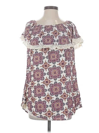 Pre-owned Rue21 Short Sleeve Blouse In Purple