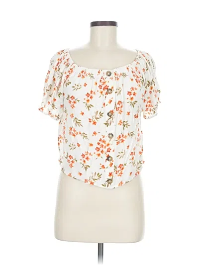 Pre-owned Rue21 Short Sleeve Blouse In White