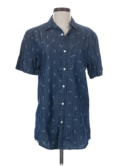 Pre-owned Rue21 Short Sleeve Button Down Shirt In Blue