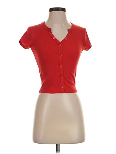 Pre-owned Rue21 Short Sleeve Henley Shirt In Red