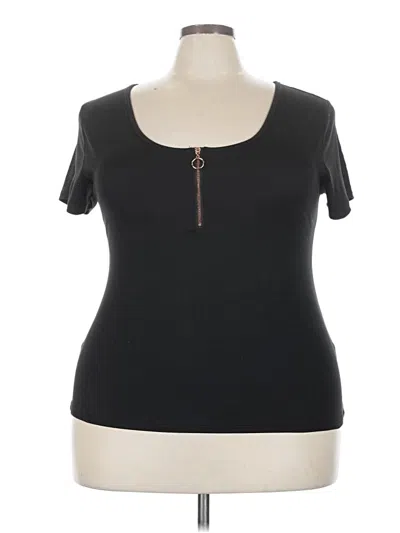 Pre-owned Rue21 Short Sleeve Top Black Keyhole Neckline Tops