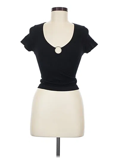 Pre-owned Rue21 Short Sleeve Top Black Keyhole Neckline Tops