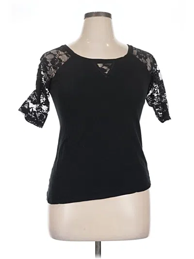 Pre-owned Rue21 Short Sleeve Top Black Sweetheart Neckline Tops