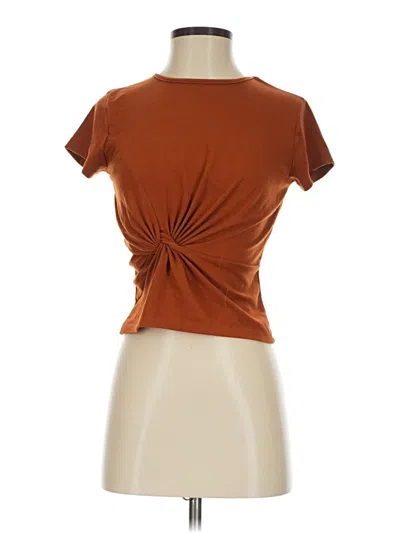 Pre-owned Rue21 Short Sleeve Top Brown Keyhole Neckline Tops