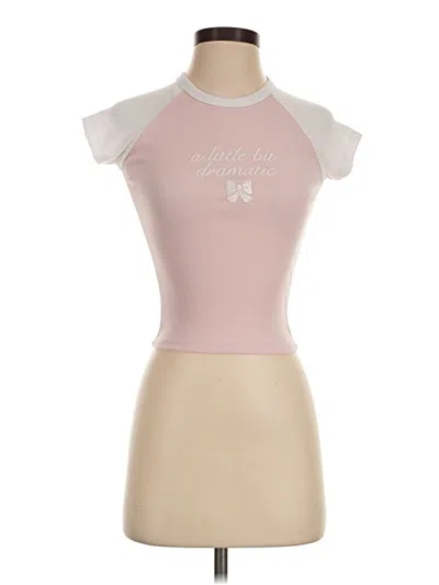 Pre-owned Rue21 Short Sleeve Top Pink Keyhole Neckline Tops